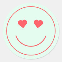 Joyeux Visage Coeur yeux | Vert menthe