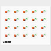 Sticker Rond Joyeux visage de Citrouille d'Halloween (Feuille)