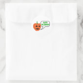 Sticker Rond Joyeux visage de Citrouille d'Halloween (Sac)