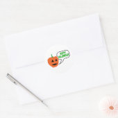 Sticker Rond Joyeux visage de Citrouille d'Halloween (Enveloppe)