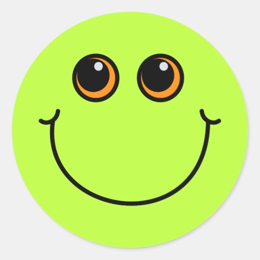Sticker Rond Joyeux visage Emoji Vert (Devant)