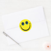 Sticker Rond Joyeux visage jaune (Enveloppe)