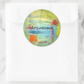 Sticker Rond Joyeux visage triste Abstrait Jeff Hankamer Artjun (Sac)