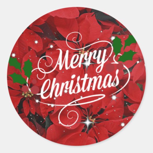 Sticker Rond Joyeux voeux de Noël (Devant)
