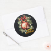 Sticker Rond Joyeux voeux Noël (Enveloppe)