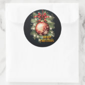 Sticker Rond Joyeux voeux Noël (Sac)