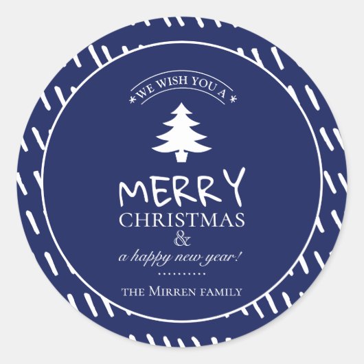 Sticker Rond Joyeux voeux personnalisés (Devant)