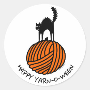 Sticker Rond Joyeux Yarn-O-Ween !
