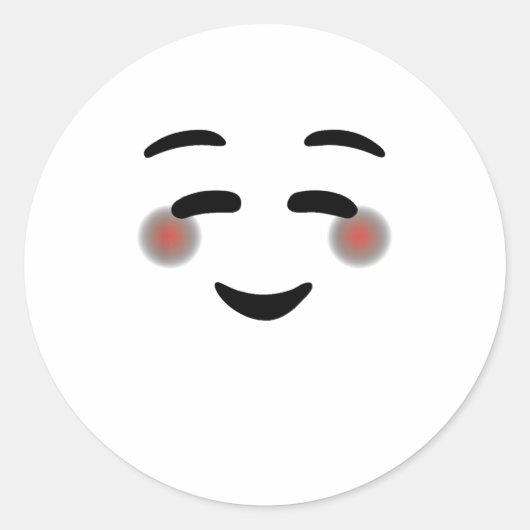 Sticker Rond Joyeux Yeux souriants Face Blushing Emojis (Devant)