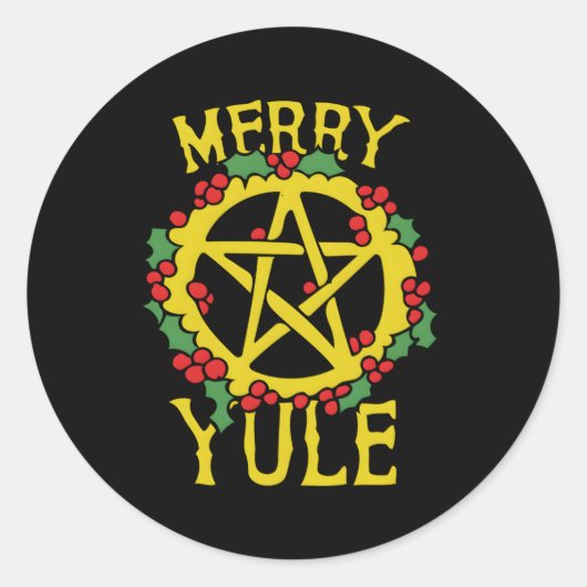 Sticker Rond Joyeux Yule Pagan Yule Bénédictions (Devant)