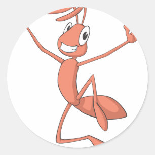 Sticker Rond Joyful Ant