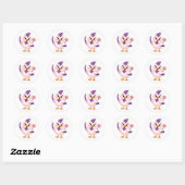 Sticker Rond joyful bird (Feuille)