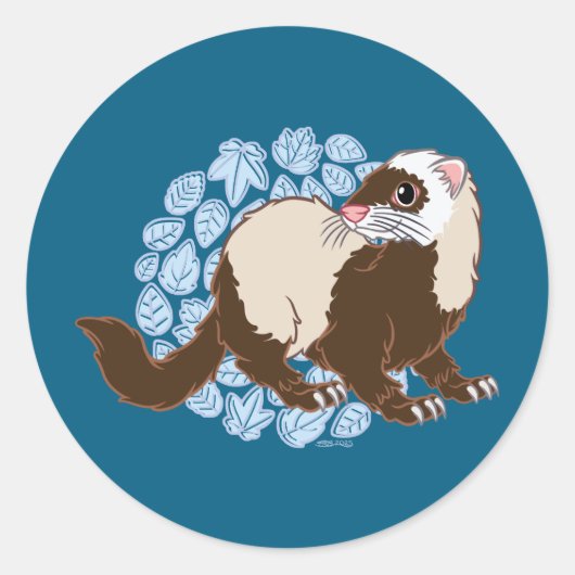 Sticker Rond Joyful Ferret (Devant)