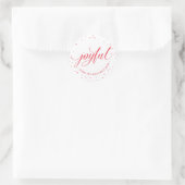 Sticker Rond JOYFUL HOLIDAY SEAL stylisé calligraphie rouge (Sac)