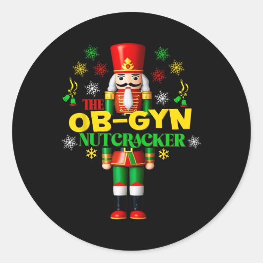 Sticker Rond Joyful Nutcracker Ob-gyn Fun Festin Noël Gyn (Devant)