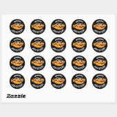 Sticker Rond Joyster Funny Joyeux Animal Oyster Pun Dark BG (Feuille)