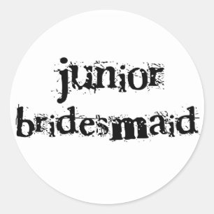 Sticker Rond Jr. Bridesmaid Texte noir