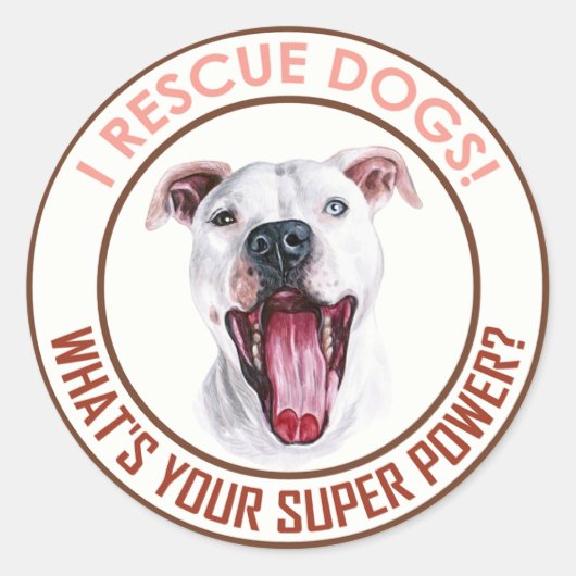STICKER ROND J'SECOURT LES CHIENS ! (Devant)