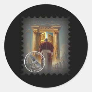 Sticker Rond Jubilé 2025, Vatican, Un souvenir de voyage, Un ca
