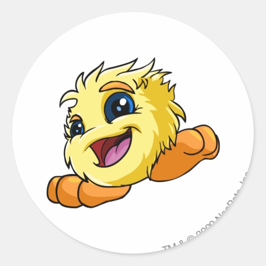 Sticker Rond JubJub jaune (Devant)