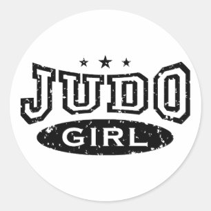 Sticker Rond Judo Girl