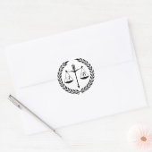 Sticker Rond Juge d'avocat de monogramme modifiable (Enveloppe)