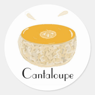 Sticker Rond Juicy Cantaloupe