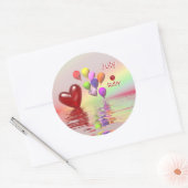 Sticker Rond Juillet Anniversaire Ruby Heart (Enveloppe)