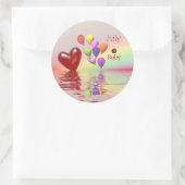 Sticker Rond Juillet Anniversaire Ruby Heart (Sac)