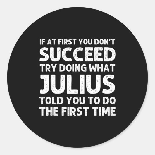 Sticker Rond Julius Gift Name D Birthday Funny Chris  (Devant)