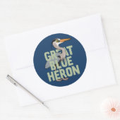 Sticker Rond Jumbo Great Blue Heron (Enveloppe)