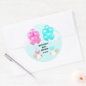 Sticker Rond Jumeaux Baby shower garçon et fille (Enveloppe)