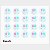 Sticker Rond Jumeaux bébé garçon et fille (Feuille)