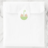 Sticker Rond Jumeaux dans un parapluie (Sac)