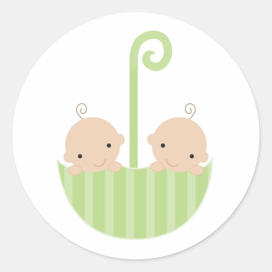 Sticker Rond Jumeaux dans un parapluie (Devant)
