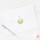 Sticker Rond Jumeaux dans un parapluie (Enveloppe)