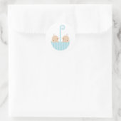 Sticker Rond Jumeaux dans un parapluie (Sac)