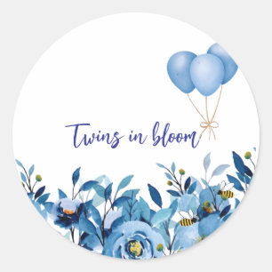 Sticker Rond Jumeaux en fleurs