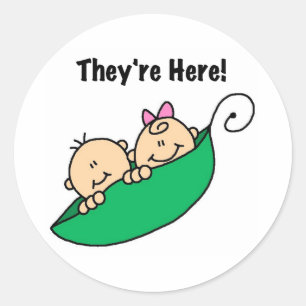 Sticker Rond Jumeaux ils sont là