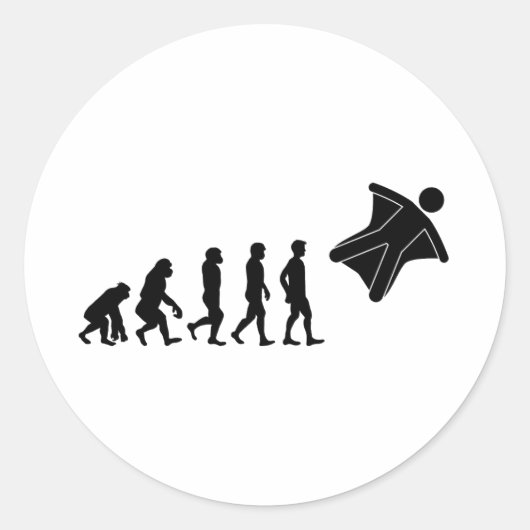 Sticker Rond Jumelage en combinaison ailée Base Jumping Skydivi (Devant)