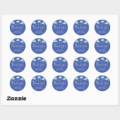 Sticker Rond Jumeler petit baby shower étoile bleu (Feuille)