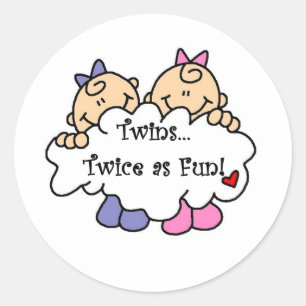 Sticker Rond Jumelles deux fois plus amusantes