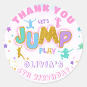 Sticker Rond Jump Anniversaire Jump Trampoline Merci (Devant)