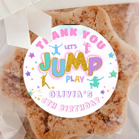 Sticker Rond Jump Anniversaire Jump Trampoline Merci