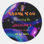 Sticker Rond Jump Trampoline Colorée fille fête d'anniversaire (Devant)