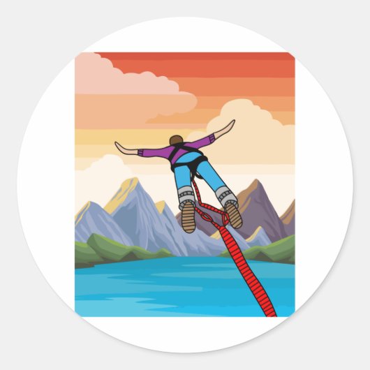 Sticker Rond Jumping Bungee Sauter Vers La Liberté (Devant)