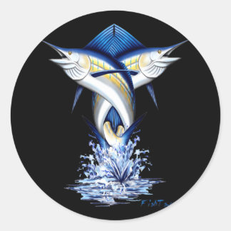 Sticker Rond Jumping de marlins tordus