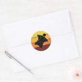 Sticker Rond Jumping en combinaison ailée Base Jumping Skydivin (Enveloppe)