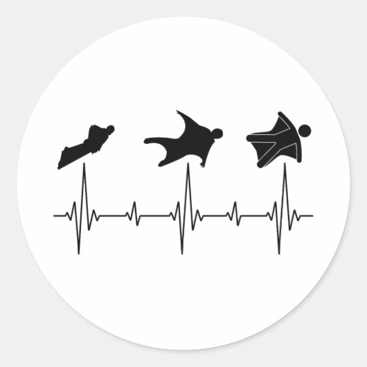 Sticker Rond Jumping en combinaison d'ailes Base Jumping Skydiv (Devant)