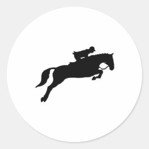 Sticker Rond Jumping Galloping Running Horse